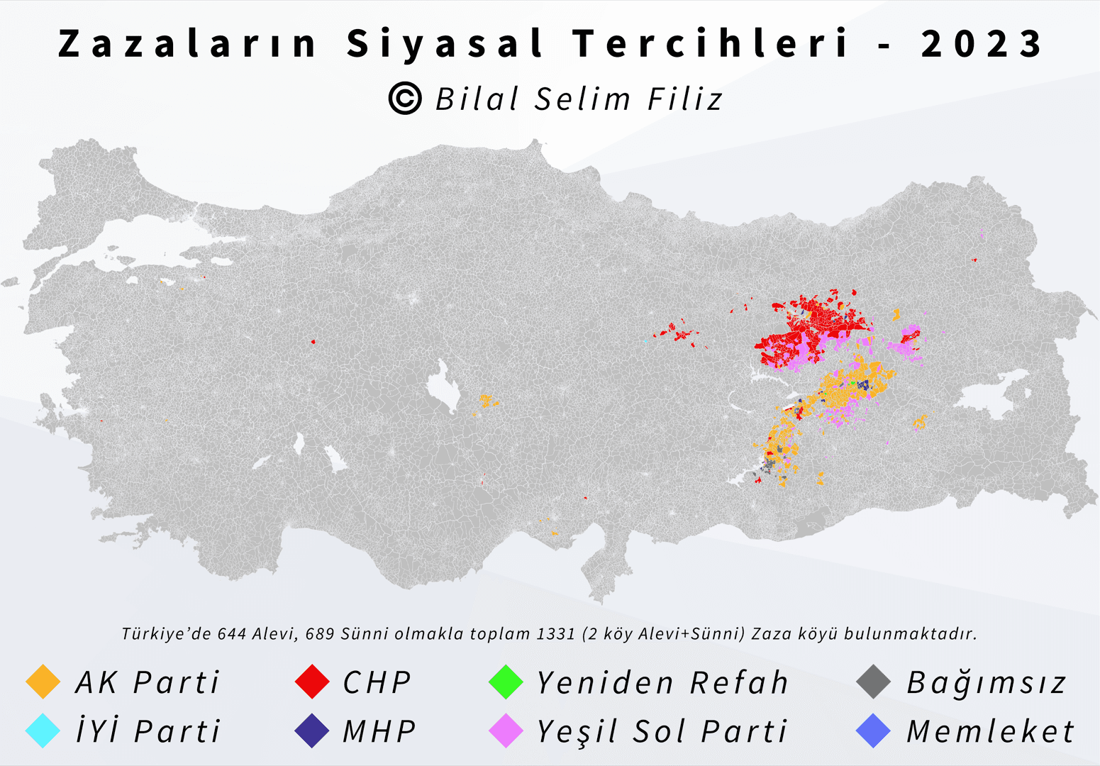 Zaza Yerleşimlerinde 2023 Seçim Sonuçları