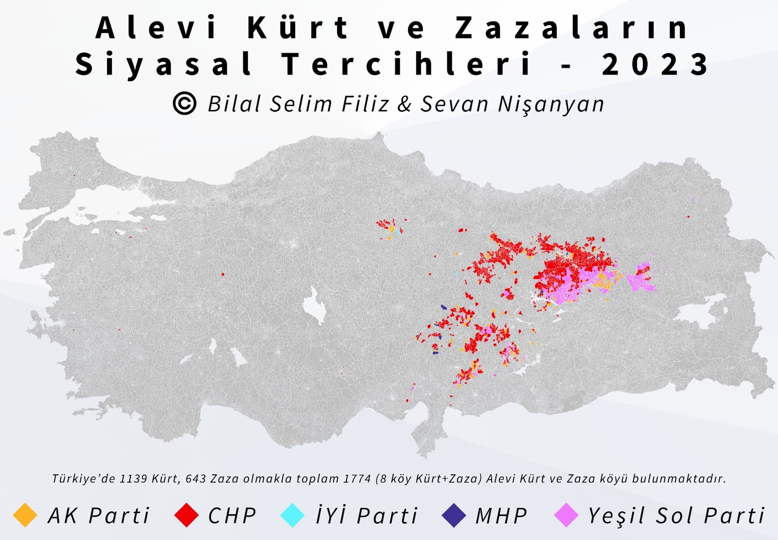 Alevi Kürt/Zaza Yerleşimlerinde 2023 Seçim Sonuçları