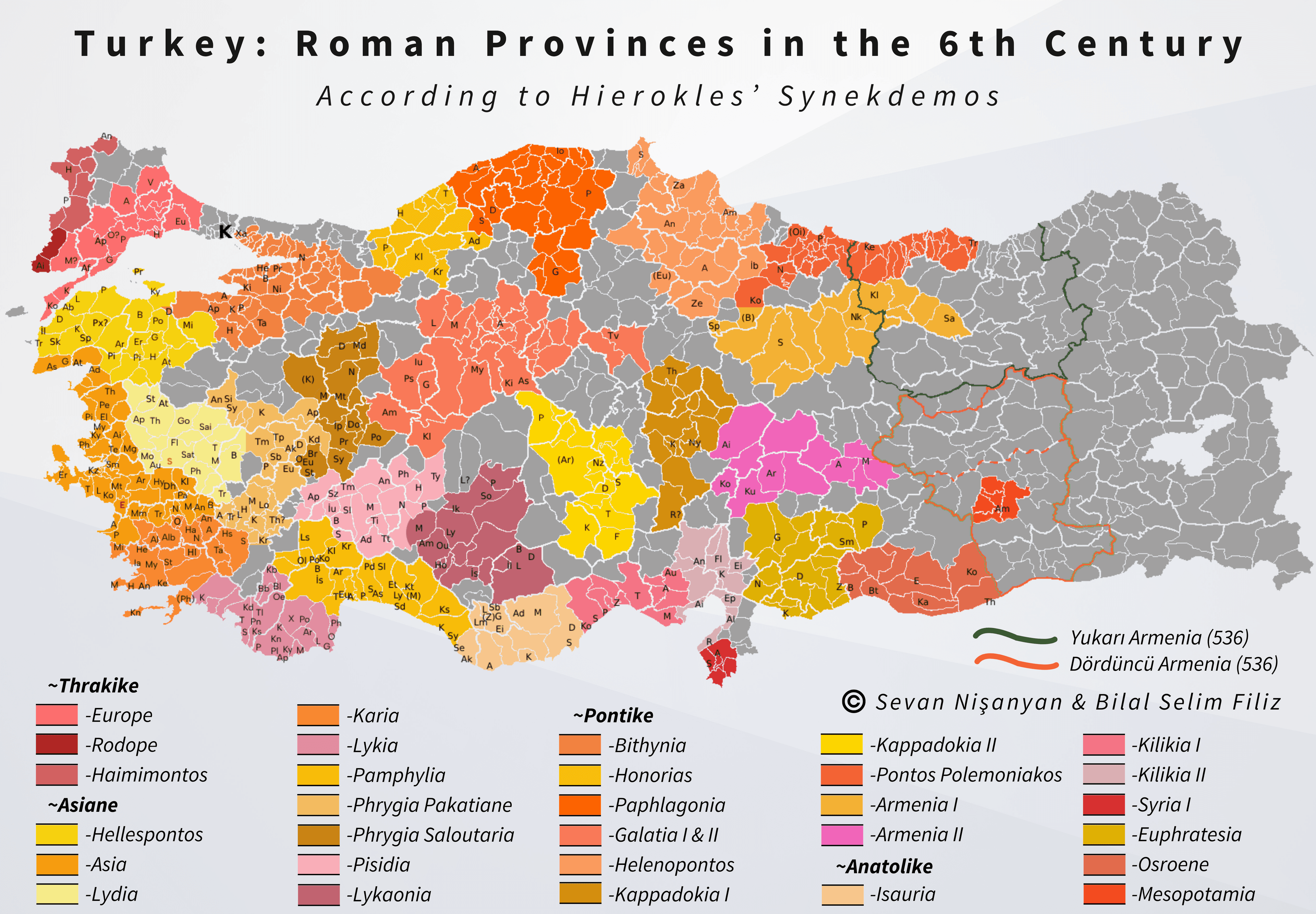 6. Yüzyılda Bizans Vilayetleri